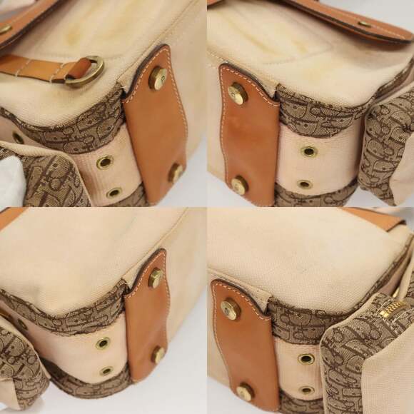 DIOR Trotter Canvas Street Chic Shoulder Bag Brown Gold - Picture 10 of 12